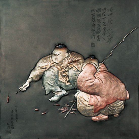 过了腊八就是年 (蜡染烫彩铁板浮雕).jpg